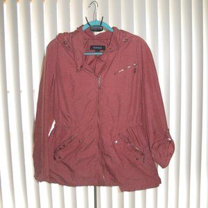 Ellen Tracy dusty rose color hooded jacket gold